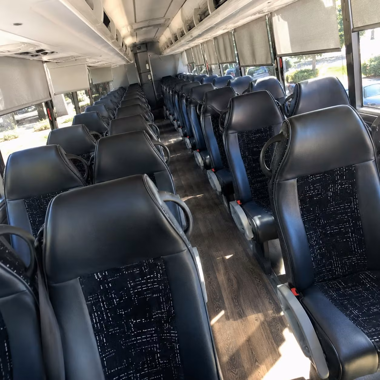 56 passenger charter bus inside